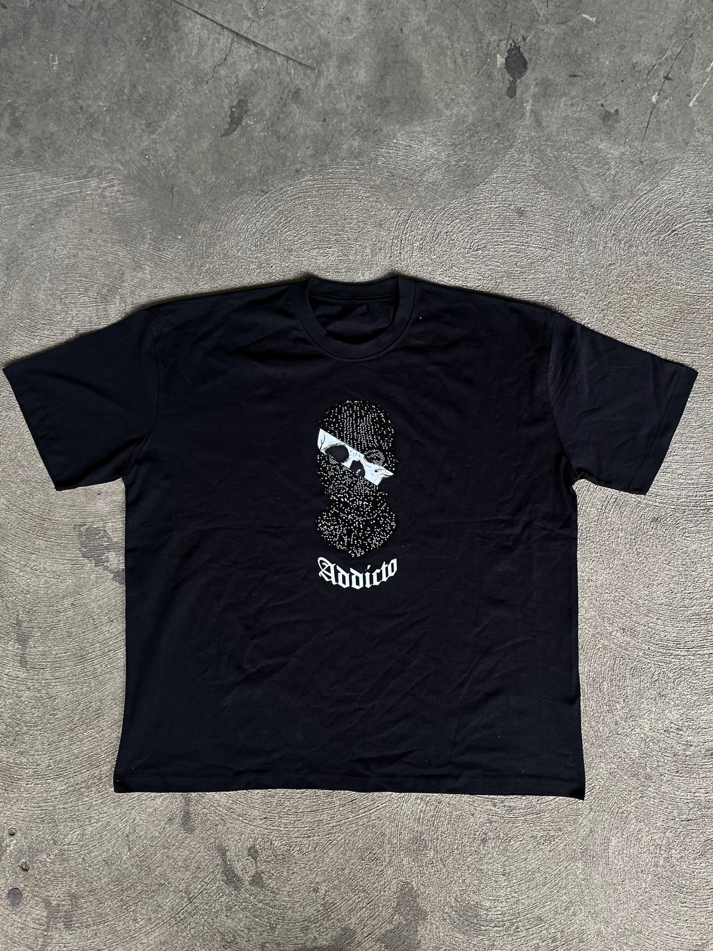 ADDICTO - BLACK Rhinestone Tee