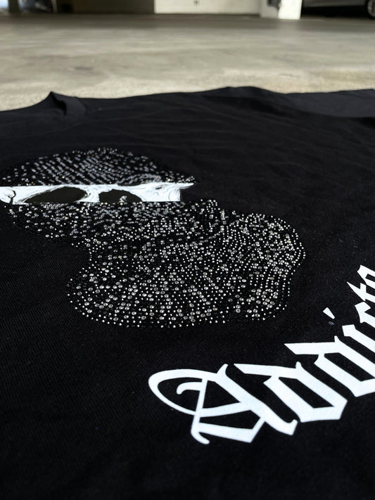 ADDICTO - BLACK Rhinestone Tee