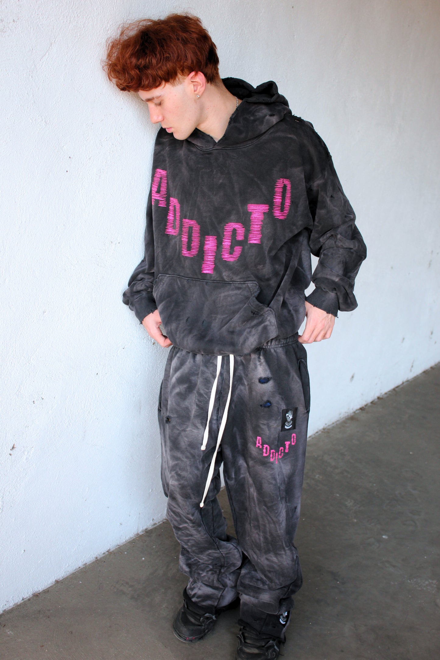 ADDICTO - Distress Vintage Tusi Hoodie