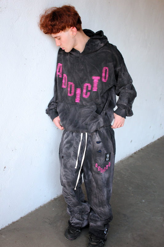 ADDICTO - Distress Vintage Tusi Hoodie