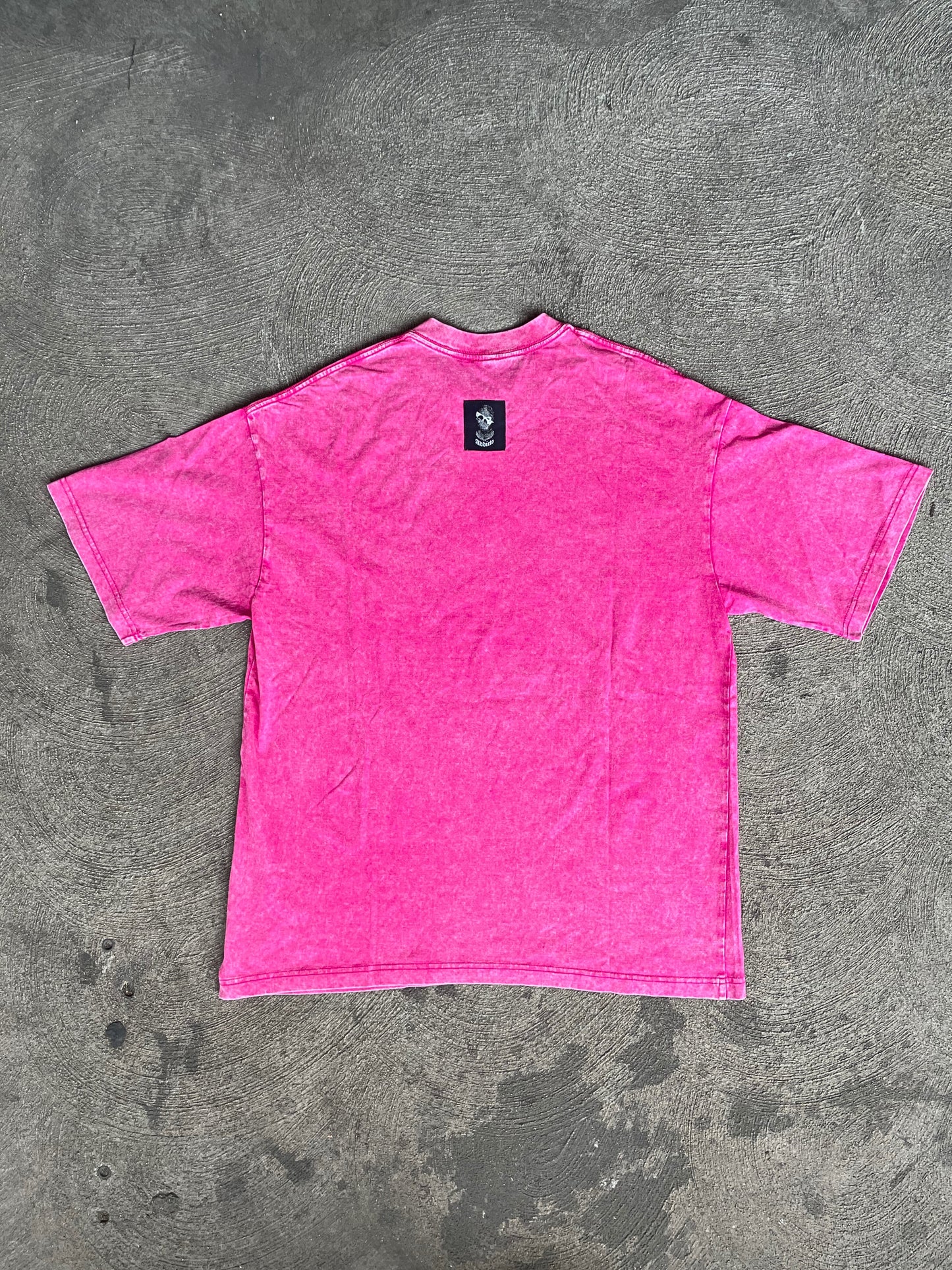 ADDICTO - DUSTY ROSE Rhinestone Acid Wash Tee