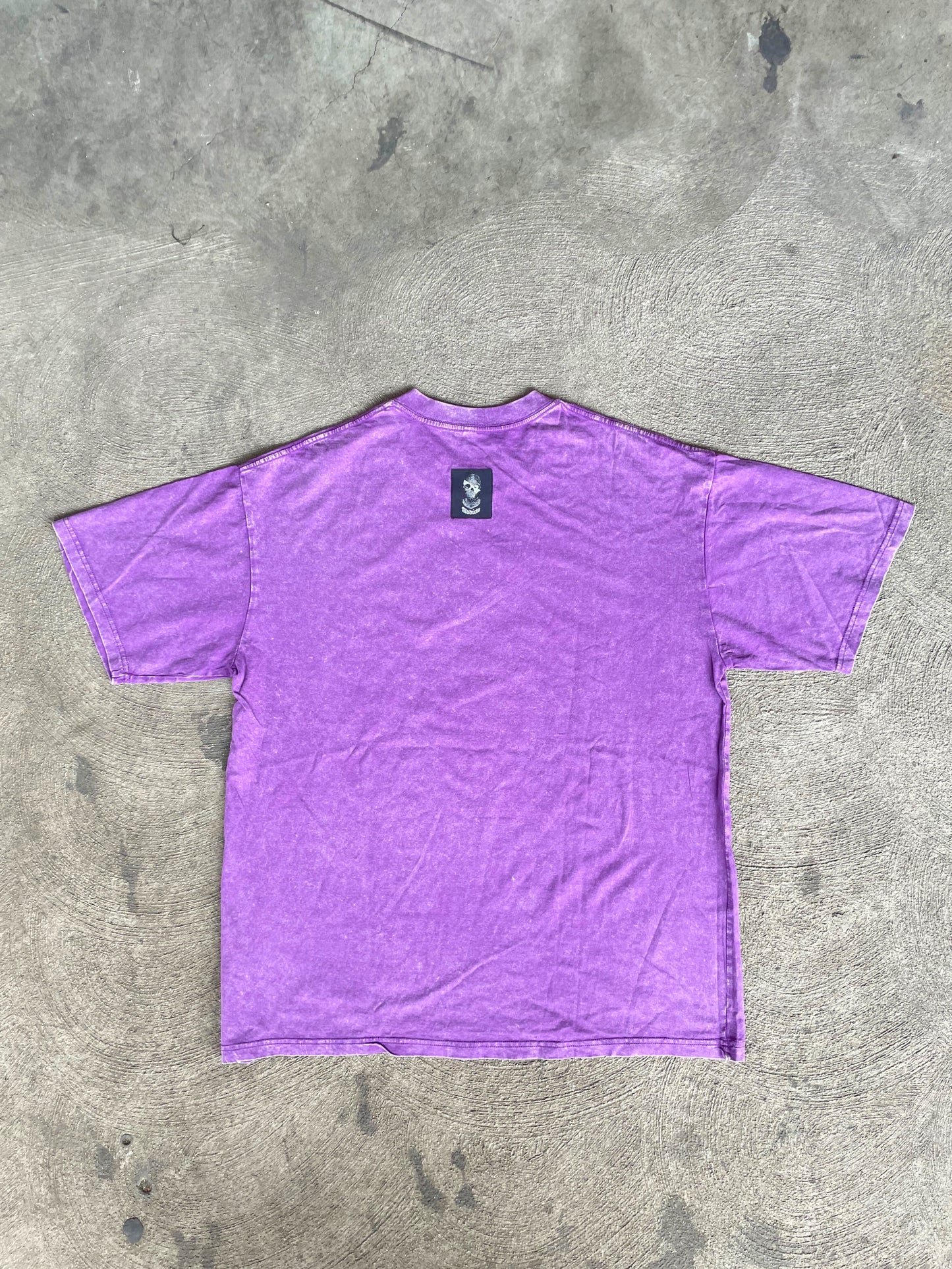 ADDICTO - PURPLE Rhinestone Acid Wash Tee