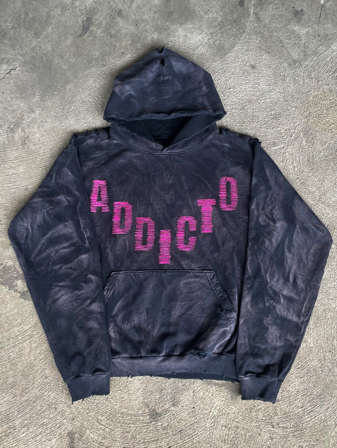 ADDICTO - Distress Vintage Tusi Hoodie