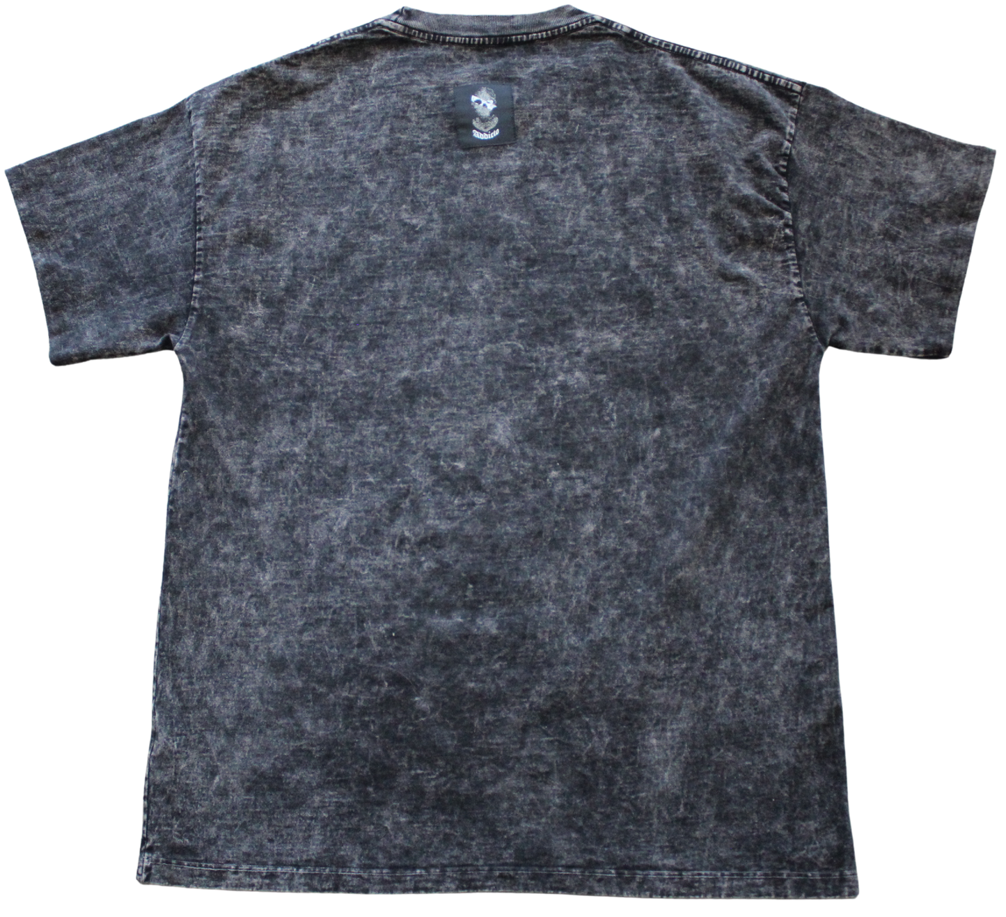 ADDICTO - BLACK Rhinestone Acid Wash Tee
